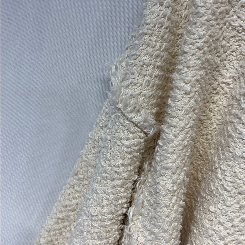 ANTHROPOLOGIE TlA  creme LONG SLEEVE V-NECK ZURI SWEATSHIRT Small - Picture 6 of 10